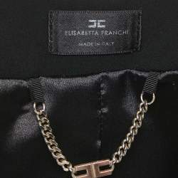Elisabetta Franchi Black Crepe Zip-Up Jacket S