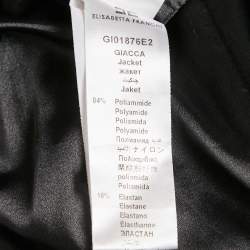 Elisabetta Franchi Black Crepe Zip-Up Jacket S
