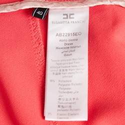 Elisabetta Franchi Pink Stretch Crepe Sheath Dress S