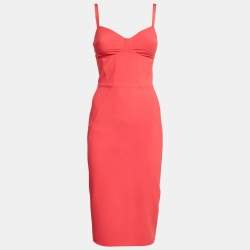 Elisabetta Franchi Pink Stretch Crepe Sheath Dress S
