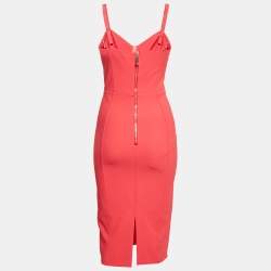 Elisabetta Franchi Pink Stretch Crepe Sheath Dress S