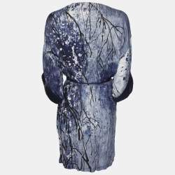 Pre Owned Elisabetta Franchi Multicolor Cherry Blossom Kimono Mini Dress M