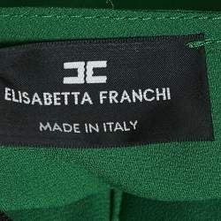 Elisabetta Franchi Green Crepe Bow Detail Top M