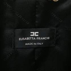 Pre Owned Elisabetta Franchi Black Lurex Cotton Double Breasted Blazer S