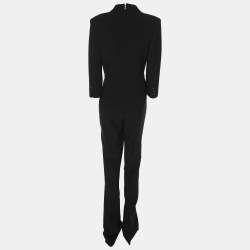 Elisabetta Franchi Black Crepe Double Breasted Jumpsuit M