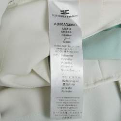 Pre Owned Elisabetta Franchi White Crepe Layered Mini Dress M