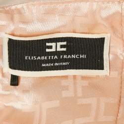 Pre Owned Elisabetta Franchi Pink Ottoman Taffeta Ruffled Off-Shoulder Mini Dress M