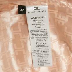 Pre Owned Elisabetta Franchi Pink Ottoman Taffeta Ruffled Off-Shoulder Mini Dress M