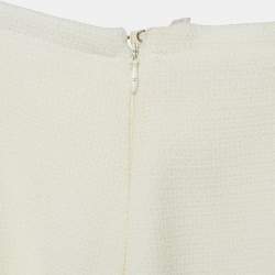 Elisabetta Franchi White Chain Detail Tweed Jacket and Skirt Set M