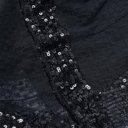 Elisabetta Franchi Black Mesh and Sequin Sheer Jumpsuit S