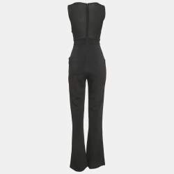 Elisabetta Franchi Black Crepe Sleeveless Jumpsuit M