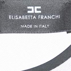 Elisabetta Franchi Black Velvet Lace Trimmed Bodysuit Top M