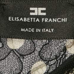 Pre Owned Elisabetta Franchi Black Polka Dot Crepe Detachable Skirt Lace Trimmed Mini Dress S