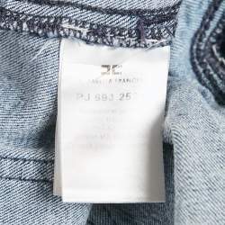 Elisabetta Franchi Blue Ripped Hem Denim Skinny Jeans S Waist 27"