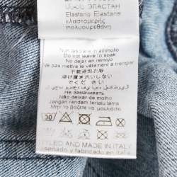 Elisabetta Franchi Blue Ripped Hem Denim Skinny Jeans S Waist 27"