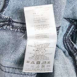 Elisabetta Franchi Blue Ripped Hem Denim Skinny Jeans S Waist 27"