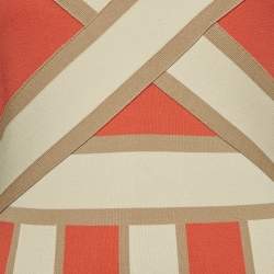 Elisabetta Franchi Orange Stretch Knit Strappy Bodycon Dress L
