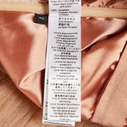 Elisabetta Franchi Beige/Pink Tulle Strapless Midi Dress S