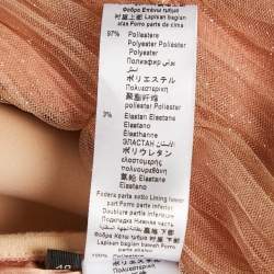Elisabetta Franchi Beige/Pink Tulle Strapless Midi Dress S