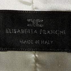 Elisabetta Franchi White Crepe Star Detail Jumpsuit M