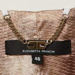 Elisabetta Franchi White Crepe Overcoat L