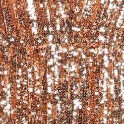 Elisabetta Franchi Rose Gold Sequin Embellished Wrap Maxi Dress M