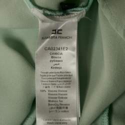 Pre Owned Elisabetta Franchi Blue Crepe Neck-Tie Detail Top M