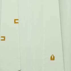 Pre Owned Elisabetta Franchi Blue Crepe Neck-Tie Detail Top M