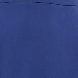 Elisabetta Franchi Blue Crepe Faux Wrap Midi Skirt M
