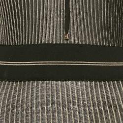 Pre Owned Elisabetta Franchi Black Lurex Knit Lace-Up Detail Maxi Dress M