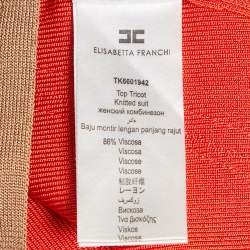Elisabetta Franchi Orange Knit Sleeveless Top  M