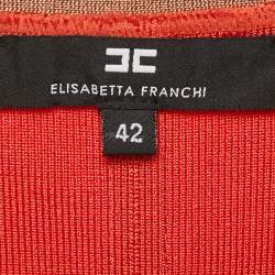 Elisabetta Franchi Orange Knit Sleeveless Top  M