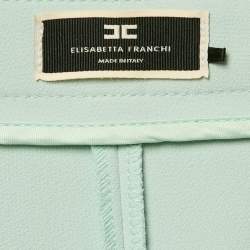 Pre Owned Elisabetta Franchi Mint Green Crepe Flared Leg Trousers M