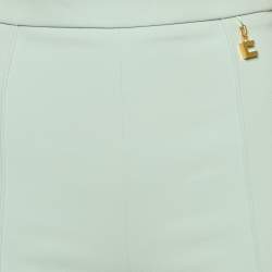 Pre Owned Elisabetta Franchi Mint Green Crepe Flared Leg Trousers M