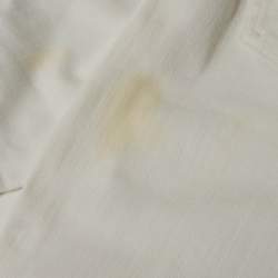 Elisabetta Franchi White Denim Metal Logo Detail High Waist Jeans S Waist 25"