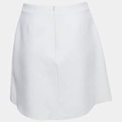 Elisabetta Franchi White Star Embellished Crepe Mini Skirt M