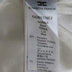 Elisabetta Franchi White Star Embellished Crepe Mini Skirt M