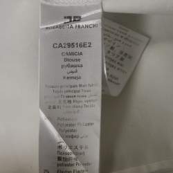 Pre Owned Elisabetta Franchi White Synthetic Wrap Shirt Blouse M