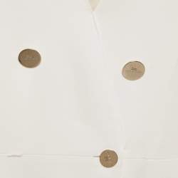 Pre Owned Elisabetta Franchi White Crepe Cape Detail Mini Dress S