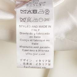 Pre Owned Elisabetta Franchi White Crepe Cape Detail Mini Dress S