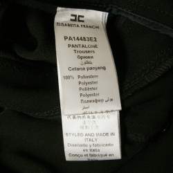 Pre Owned Elisabetta Franchi Black Organza Trim Crepe Flared High Rise Pants M