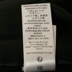 Pre Owned Elisabetta Franchi Black Organza Trim Crepe Flared High Rise Pants M