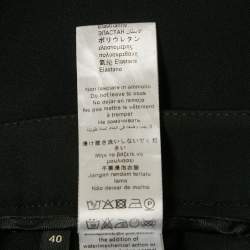 Pre Owned Elisabetta Franchi Black Crepe Zip Detail High Rise Trousers S