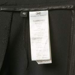 Pre Owned Elisabetta Franchi Black Crepe Zip Detail High Rise Trousers S