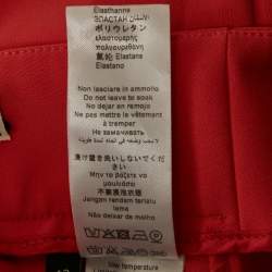 Pre Owned Elisabetta Franchi Pink Crepe Button Detail Flared Trousers M