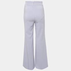 Pre Owned Elisabetta Franchi Lavender Crepe Button Detail Flared Trousers S