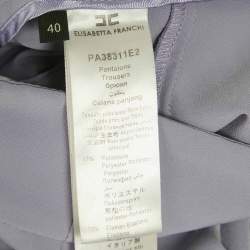Pre Owned Elisabetta Franchi Lavender Crepe Button Detail Flared Trousers S