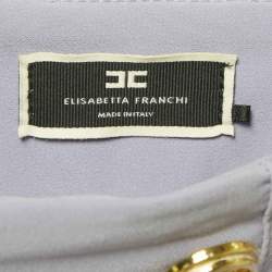 Pre Owned Elisabetta Franchi Lavender Crepe Button Detail Flared Trousers S