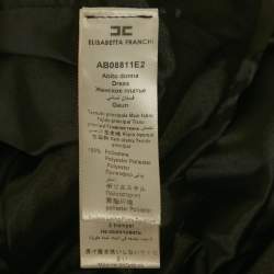 Pre Owned Elisabetta Franchi Black Crepe Lace Trim Flared Mini Dress M