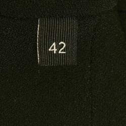 Pre Owned Elisabetta Franchi Black Crepe Lace Trim Flared Mini Dress M